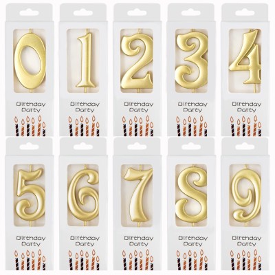 Number Candle - Gold & Silver